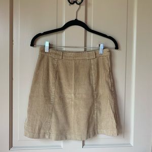 CORDUROY A LINE MINI SKIRT Y2K TAN